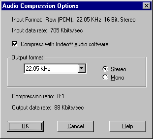 Figure 4: Audio Compression Options