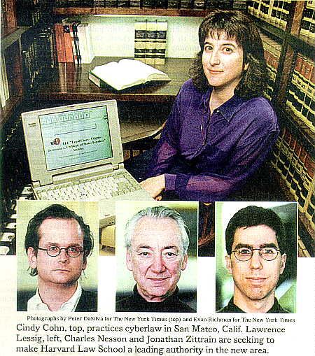 Four photos: Cohn, Lessig, Nesson, Zittrain (65K)