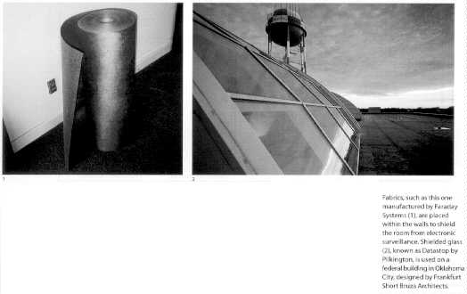 Photos of fabric and shielded glass (16 kb)