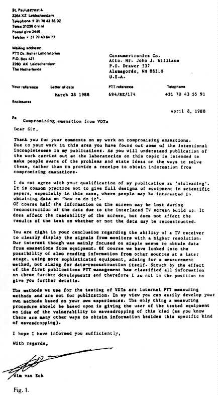 Fig. 1 Van Eck's letter (63 kb)